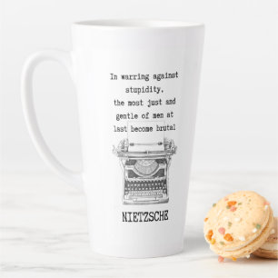 Tasse Latte STUPIDITÉ machine à écrire philosophie citée Nietz