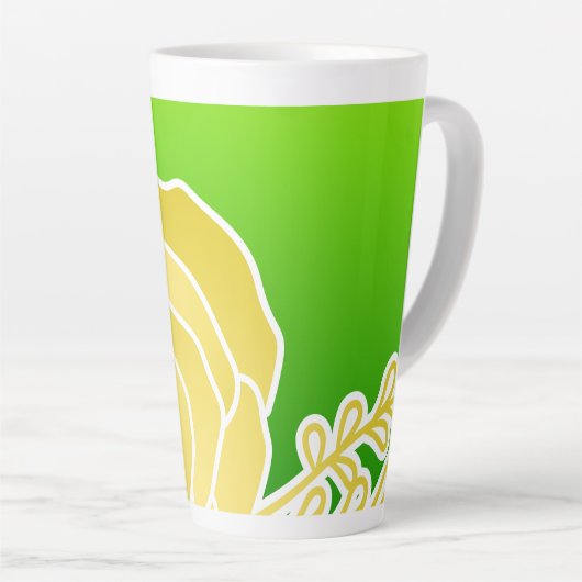 Tasse Latte Style Abstrait Fleur Jaune (Angle droit)