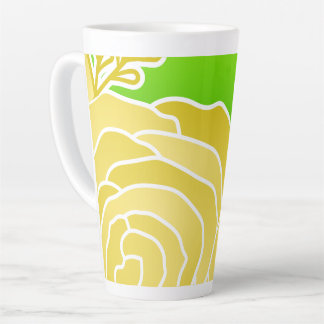 Tasse Latte Style Abstrait Fleur Jaune