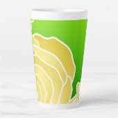 Tasse Latte Style Abstrait Fleur Jaune (Devant)
