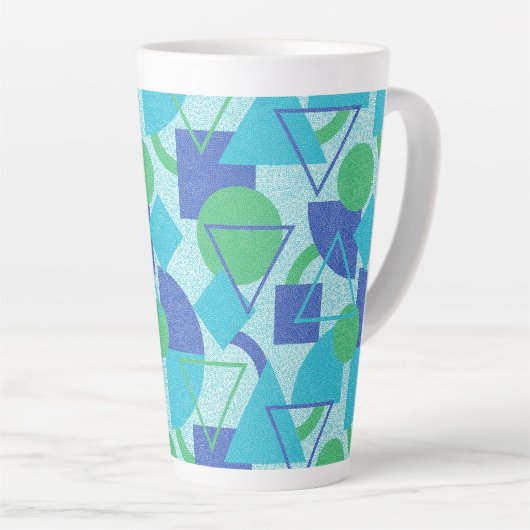 Tasse Latte Style Bauhaus vert et bleu (Angle droit)