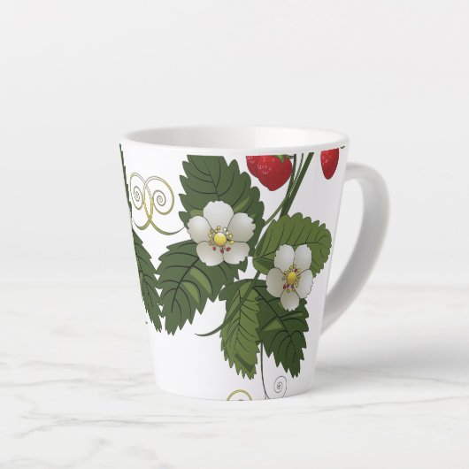 Tasse Latte Style d'été Fraise (Angle droit)