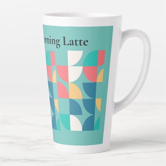 Tasse Latte Style géométrique Turquoise clair du milieu du siè (Droite)