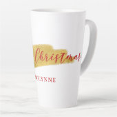 Tasse Latte Style Gold Foil Joyeux Noël Typographie (Angle droit)