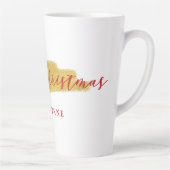 Tasse Latte Style Gold Foil Joyeux Noël Typographie (Droite)