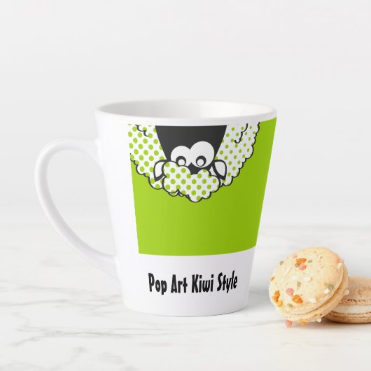 Tasse Latte Style Pop Art Kiwi (En situation)