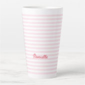 Tasse Latte Style rose moderne Élégante Typographie Monogramme (Devant)