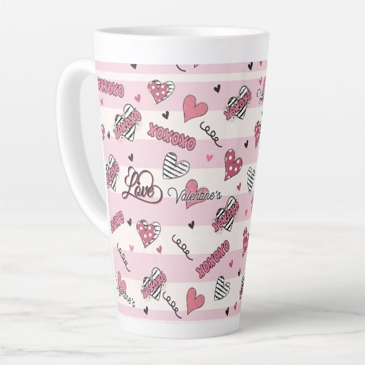 Tasse Latte Style XOXO Valentine's Day (Angle gauche)