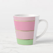 Tasse Latte Stylish Pastel Pink and Green Striped (Droite)