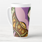 Tasse Latte Stylized Axe and Flower Design (Angle gauche)