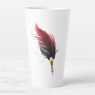Tasse Latte Stylo rouge en plumes avec nib or