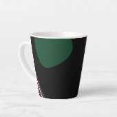 Tasse Latte Submersion : Noir Abstrait, Blanc, Violet & Vert (Angle gauche)
