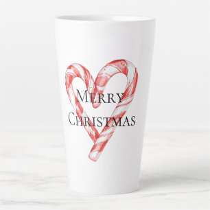 Tasse Latte Sucre de canne de Noël Coeur