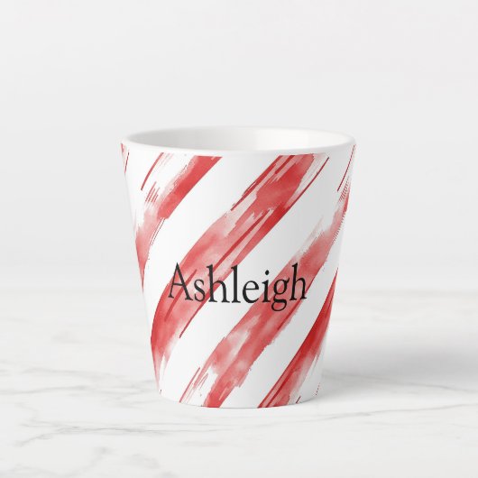 Tasse Latte Sucre de canne Red Stripes Noël (Devant)