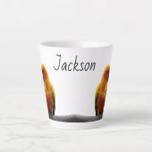 Tasse Latte Sun Conure Wildlife Art Nom personnalisé Animal (Devant)