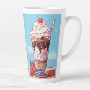 Tasse Latte Sundae de crème glacée Monogramme personnalisée