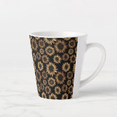 Tasse Latte Sunfleurs noir or élégant (Droite)