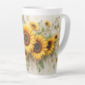 Tasse Latte Sunflower Bouquet Botanical Art (Angle droit)
