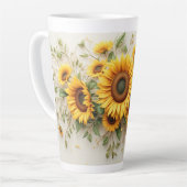 Tasse Latte Sunflower Bouquet Botanical Art (Angle gauche)