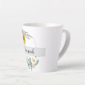 Tasse Latte Sunflower Daisy Peint Floral Monogramme Nom (Angle droit)