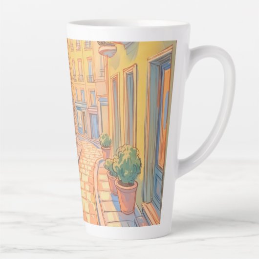Tasse Latte Sunny European Street Architecture confortable Art (Droite)