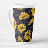 Tasse Latte Sunroot, tournesol sauvage en jaune et bleu (Angle gauche)