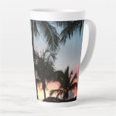 Tasse Latte Sunset Palms Tropical Paysage Photographie (Angle droit)