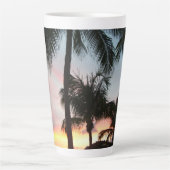 Tasse Latte Sunset Palms Tropical Paysage Photographie (Devant)