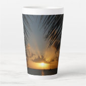 Tasse Latte Sunset Through Palm Fronds (Devant)