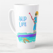 Tasse Latte SUP Life Illustrated Girl n Dog (Angle gauche)