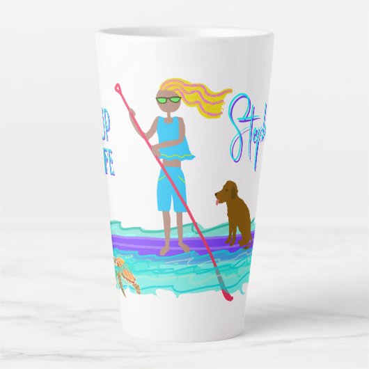 Tasse Latte SUP Life Illustrated Girl n Dog (Devant)