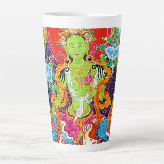 Tasse Latte Superbe thangka tibétain tara verte dieu tatouage  (Devant)