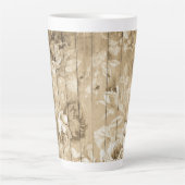 Tasse Latte sur bois-vintage-bois-nostalgique (Devant)