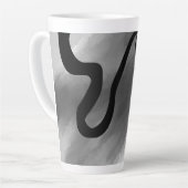 Tasse Latte Sur la grille : gris Abstrait, noir et blanc (Angle gauche)