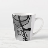 Tasse Latte Sur la grille : gris Abstrait, noir et blanc (Droite)