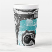 Tasse Latte Surface Current – Abstract Flow & Structure Combo (Devant)