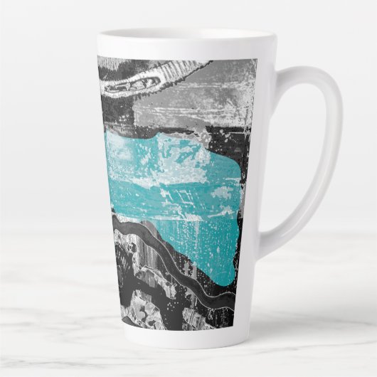 Tasse Latte Surface Current – Abstract Flow & Structure Combo  (Droite)