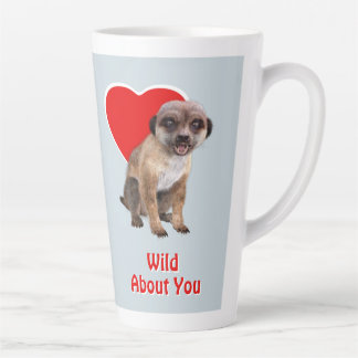 Tasse Latte Suricate Mignon Fou de Toi Rouge Cœur Amour