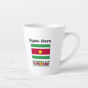 Tasse Latte Suriname et drapeau surinamais Personnalisé