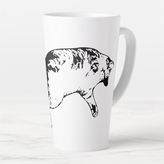 Tasse Latte Surprise joueuse en encre fine (Angle droit)