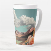 Tasse Latte Surreal Floral Mountainscape With Dramatic Clouds (Angle droit)