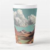 Tasse Latte Surreal Floral Mountainscape With Dramatic Clouds (Devant)