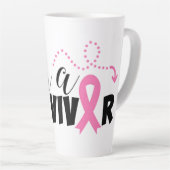 Tasse Latte Survivant du cancer du sein (Angle droit)