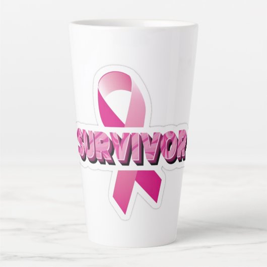 Tasse Latte Survivant du cancer du sein (Devant)