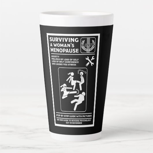Tasse Latte Survivre À La Ménopause (Devant)