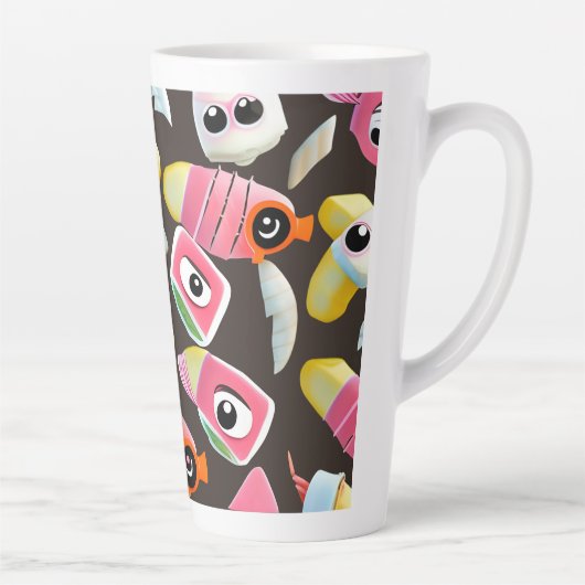 Tasse Latte Sushi drôle (Droite)