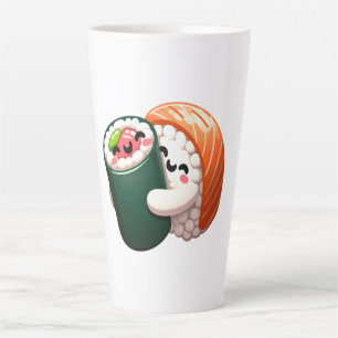 Tasse Latte Sushi Hug Art souriant pour les amateurs de nourri