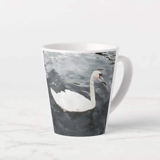 Tasse Latte Swan impressionniste (Angle droit)
