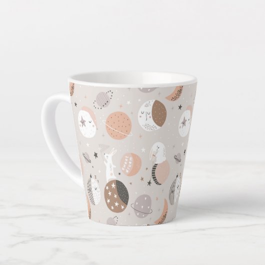 Tasse Latte Sweat Dream Bunnies Dans Motif spatial (Angle gauche)