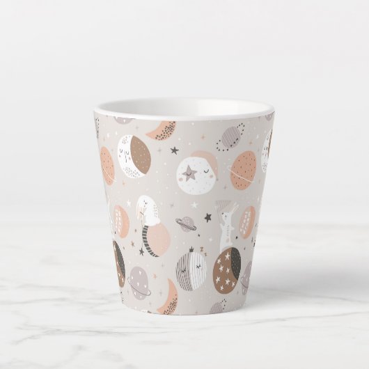 Tasse Latte Sweat Dream Bunnies Dans Motif spatial (Devant)